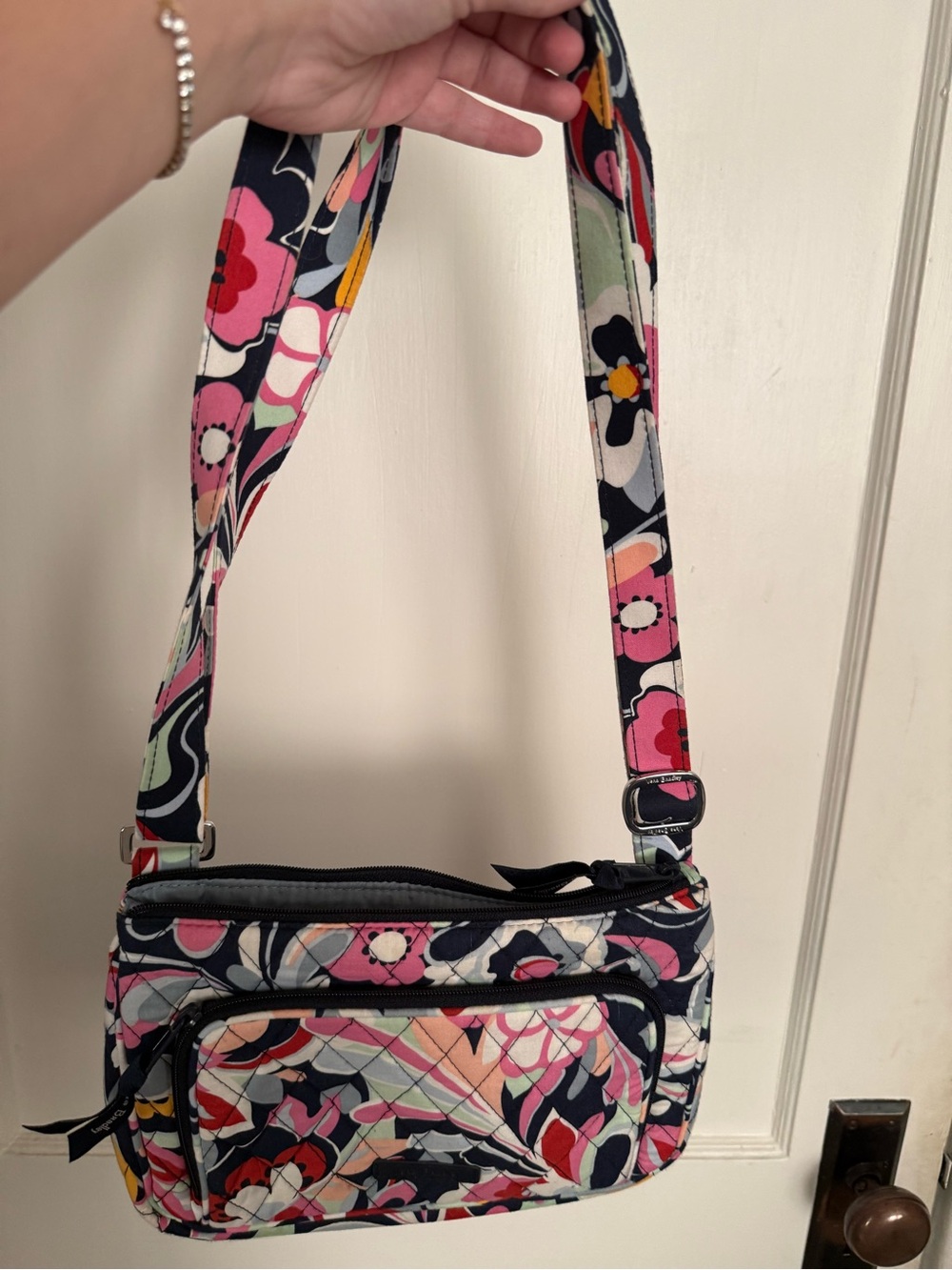 Vera Bradley Shoulder Bag Pink and Blue Florals
